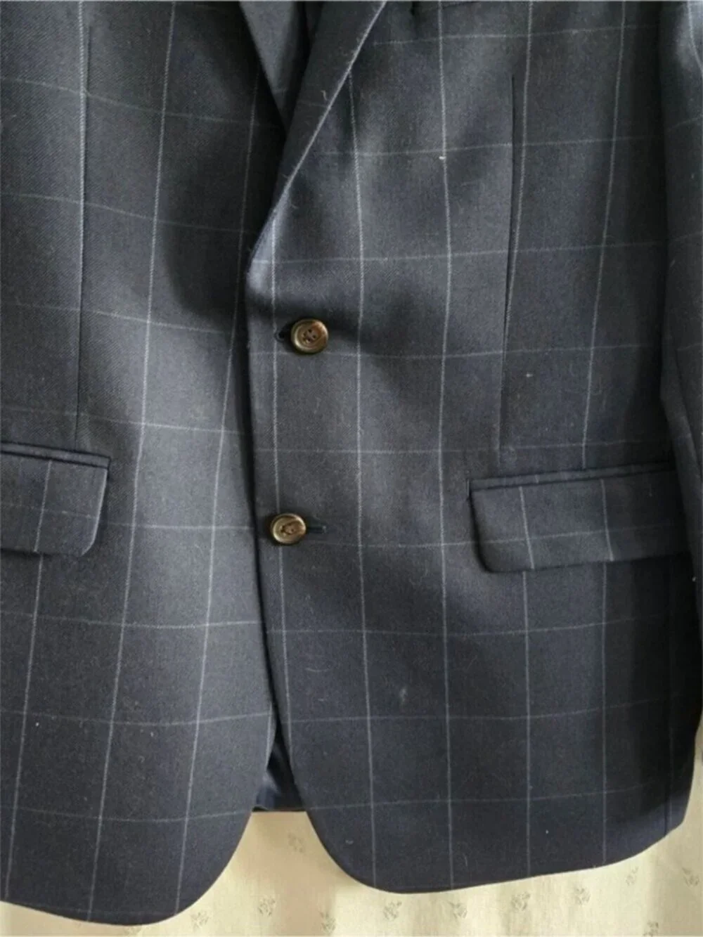 Lauren Ralph Lauren Men's Dark Navy Windowpane Sport Coat
